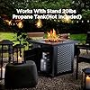 Ciays 28 Inch Propane Fire Pit CSA-Listed Outdoor Fire Pit Table, 50,000 BTU Steel Gas Fire Pits with Lid and Lava Rock, Add Warmth and Ambience to Parties On Patio Deck Garden,Black,CIFPT3-N1 #4