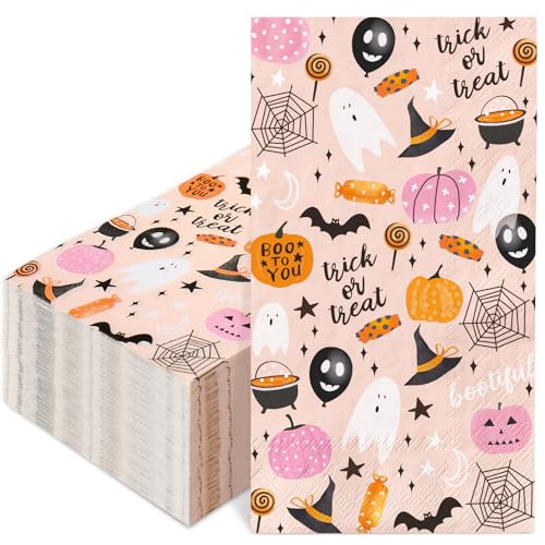 Serviettes en papier Halloween Whaline lot de 50 pour table et invités