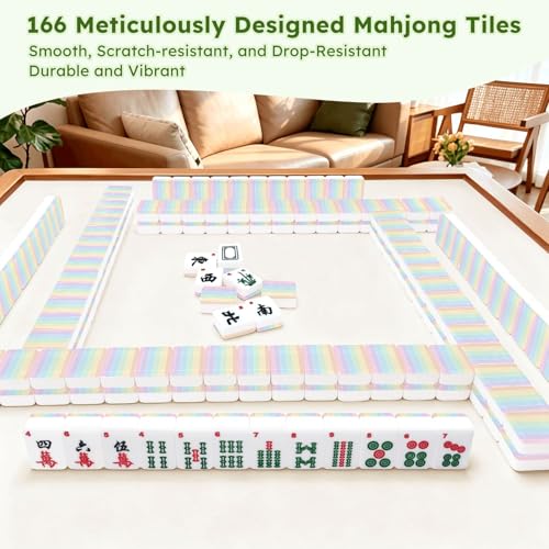 Set Americano de Mahjong con 166 Fichas Acrílicas Coloridas miniatura 7