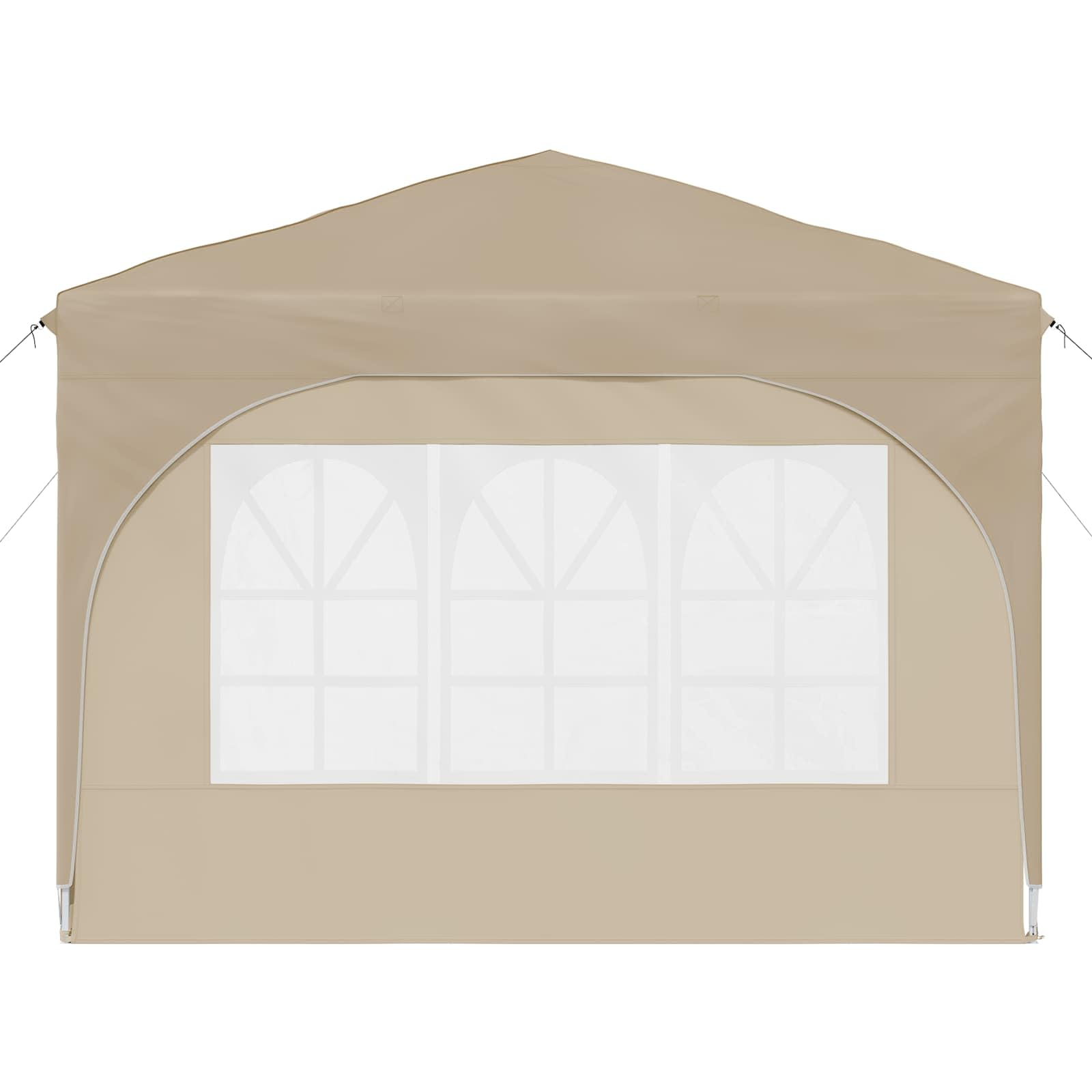 Pop-up Partyzelt 290x290 cm mit 2 Seitenwänden, Pavillon Creme | Flexibler Sonnenschutz für Garten und Terrasse: 3-stufig höhenverstellbar mit robustem Stahlgestell und Zubehör.