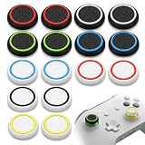 16 Stück Leuchtende Joystick Kappen für PS5 PS4 Xbox Controller, Silikon Thumbstick Grips Caps, rutschfeste Daumengriffkappen Schutz Aufsätze für Xbox Series X/S, Controller Zubehör (Mehrfarbig)