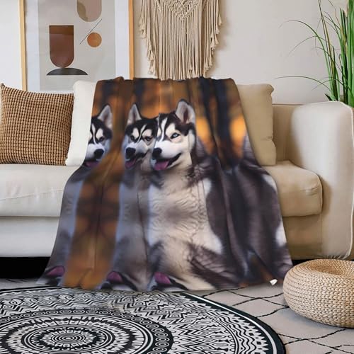 Plaid husky imprimé couverture compacte de voyage et camping - 3