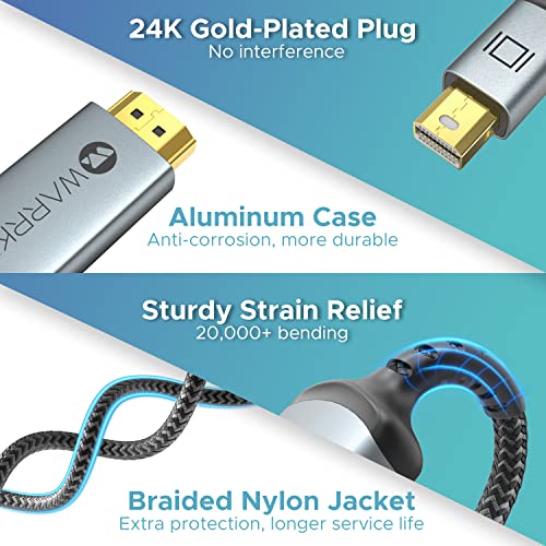 Warrky 4K Mini Displayport To Hdmi Cable And 4K Mini Displayport To Hdmi Adapter Bundle #TOP3