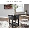 Signature Design by Ashley Marstream Modern End Table with 1 Lower Shelf and Reeded Apron, Black