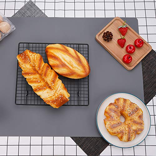 Silicone Mats for Kitchen Counter, Thicker 0.06", 25 x 17 inches Multipurpose Table Mat, Silicone Pad Desk Work Mat, Nonstick Nonskid Heat-Resistant Pad, Placemat, Dark Gray, 2PCS by Gartful - Used condition - Image 7
