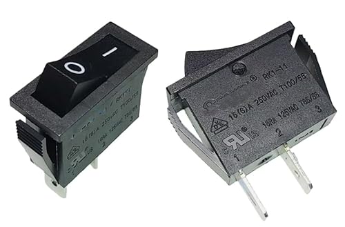 2Pcs RK1-11 Rocker Switch 2 Pin 2 Position Compatibe with So-Ken 16(6) A 125VAC/250VAC T100/55