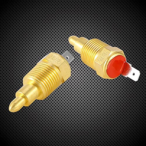 Qiilu Thermostat Sensor Switch, 195 To 210 Degree Thermostat Switch Electric Radiator Cooling Fan Coolant Temperature Sender Thread-In Kit 3/8" Npt Thread For 10" 12" 14" 16" Fan #TOP7