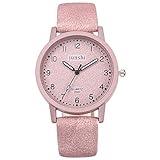 Bokeley Wristwatches Gift, Woman's Watches,Quartz High-end Blue Glass Life Waterproof Distinguished for Women (Pink)