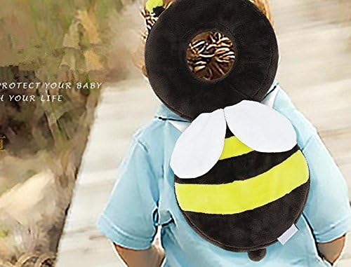 Child Head Protection Cushion, Adjustable Child Safety pad Baby Toddler Protection Head Cute bee (Brown)