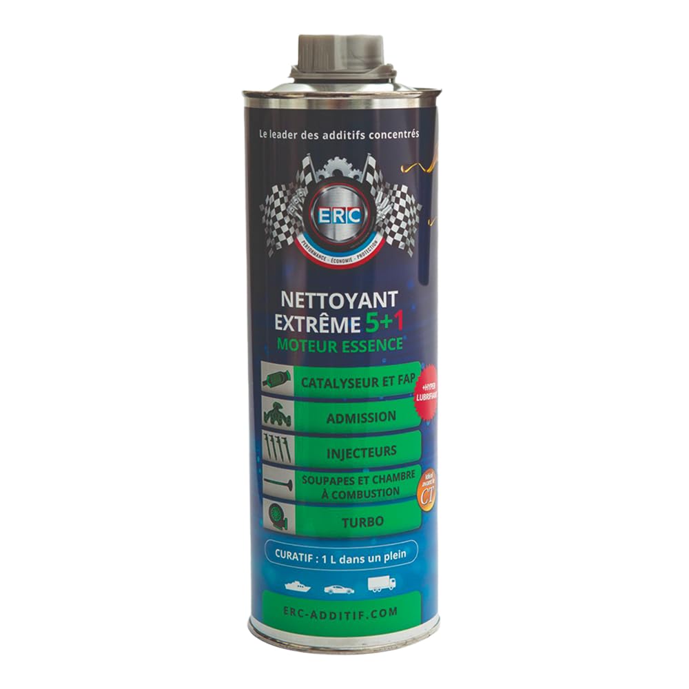 ERC – [Limpiador extremo 5+1 gasolina] | Aditivo gasolina | Descalcificador | Reduce el consumo y las emisiones de CO2 | Protege contra la corrosión | Compatible con todo tipo de motor Gasolina | 1L