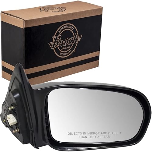 Brock - Espejo retrovisor eléctrico de repuesto para pasajeros, listo para pintar, compatible con Civic Sedan 76200-S5D-A11 2001-2005