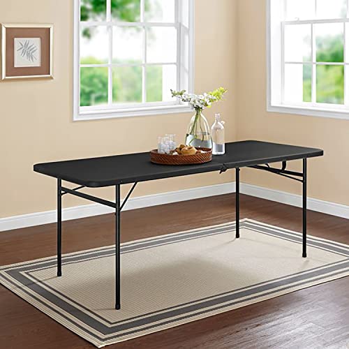 Laruy 6 Foot Folding Table With Carrying Handle For Outdoor Picnic Party Camping #TOP1