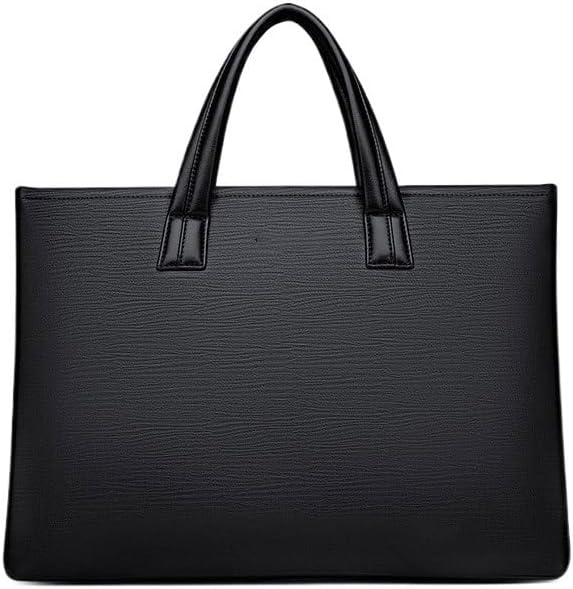 Man Briefcase Computer PU Leather Business Notebook Waterproof Wear-resistant Document Bag