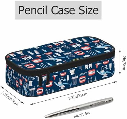 Dental Tools 필통 치아 장비 입 재미있는 연필 가방 펜 마커 파우치 홀더 정리함 사무실 학교 학생 소년 소녀 여성 남성용 — 사진 2