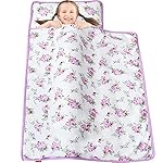 Toddler Nap Mat for Girls Floral, Kids Sleeping Mat with Pillow and Fleece Blanket, Lightweight Perfect for Kids Preschool, Daycare, Travel Sleeping Bag, Fit Standard Cot - Image 4