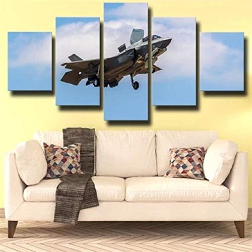 Photographie avion militaire F35 tableau deco murale salon moderne 5 pieces