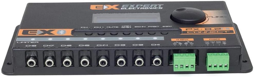 EXPERT PX8.2CONNECTHILO HI to Low RCA Outputs 8-Channel, 15-Band Audio Processor Equalizer Car Speaker Systems, Black