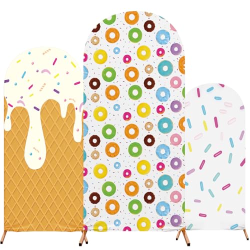 RimCereal 3 Pack Dessert Arch Backdrop Covers 4-6ft, White Background