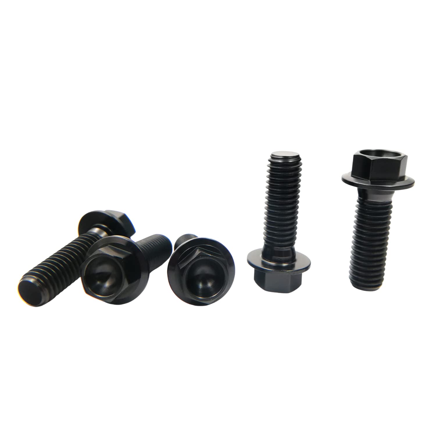 Rison Titanium Bolts Titanium Flanged Hex Head Bolt 6AL4V  Aerospace Grade Ti Bolt Black Titanium Bolt for Motorcycle Car Modification 