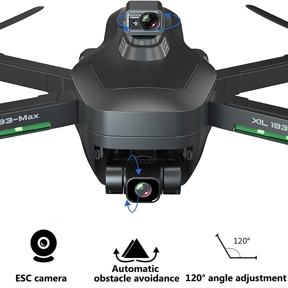 UAV 5G WiFi FPV GPS Drones with 4K HD Camera for Adults GPS Drone with 3-Axis Gimbal RC Drone 360° Automatic Obstacle Avoidance with 2 Batteries 50x Zoom VR 3D Experience