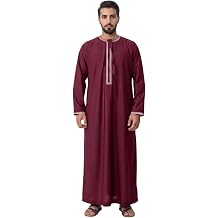 Kaftan for Men Muslim Gown Islamic Thobe Shirts Ramadan Abaya Dubai Arab Robe Long Sleeve Middle Eastern Kaftan