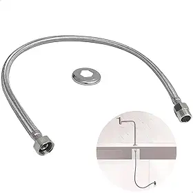Dona D Cor, Mangueira Engate Flexivel Torneira Fria Inox 304 Trançado 80cm Macho Femea Rabicho Entrada De Agua Quente Fria Vaso Sanitário Caixa Acoplada Banheiro