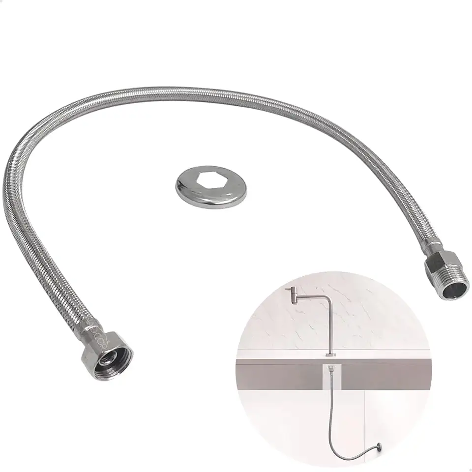 Dona D Cor, Mangueira Engate Flexivel Torneira Fria Inox 304 Trançado 80cm Macho Femea Rabicho Entrada De Agua Quente Fria Vaso Sanitário Caixa Acoplada Banheiro