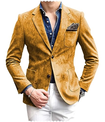 Mens Blazer Suede Jacket Casual 2 Buttons Sport Coat Faux Leather Suit Slim Fit2