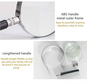 Amazon.co.jp: 虫眼鏡 10x 虫眼鏡 HD レンズポータブル金属拡大鏡