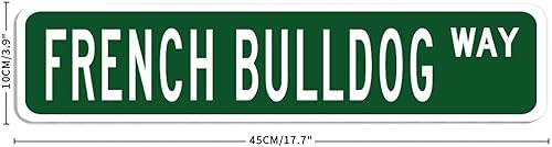 Miniatura 2 de Letrero de metal de bulldog francés, letrero de metal de bulldog francés, letrero de calle personalizado, regalos de bulldog francés, arte de pared,