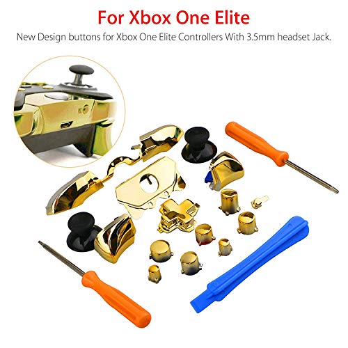 Qingya Replaceable Controller Parts Compatible 18-In-1 Xbox One Elite Controller Accessories Set New Brand Controller Parts Compatible Replaceable Sets For Xbox One Elite (18-In-1 Gold) #TOP1