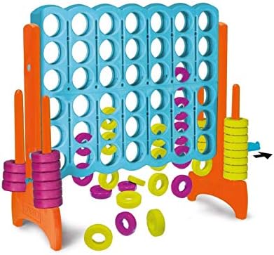 FEBER- Mega 4 en Raya Gigante, Clásico Juego de Estrategia e Inteligencia, para Exterior e Interior, Resistente a la Luz Solar y Temperatura, Fácil Montaje, Niños de 3 años+, Famosa (800012910)