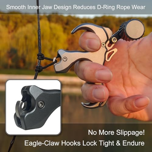 BLANCOHABIL Compound Bow Release - Aluminum Alloy 3/4 Finger Adjustable, Ambidextrous, Non-Slip Thumb Trigger with Wrist Strap & Tool - Grey by BLANCOHABIL - Image 4