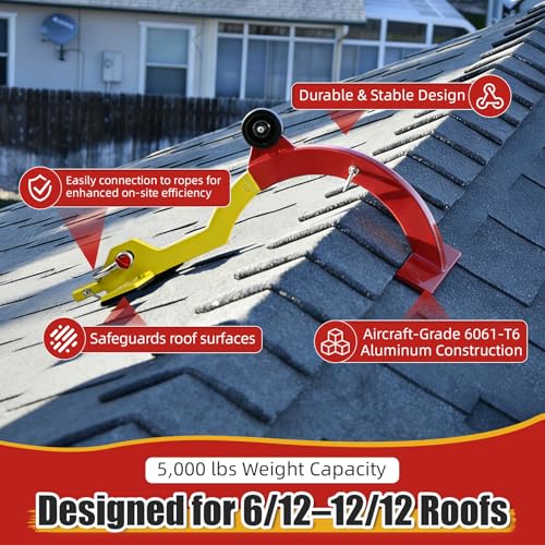 Roof Anchor, 5000 Lbs Fall Protection Roof Hook for 6/12-12/12 Pitch Roofs, Heavy Duty Steel Roof Safety Anchor for Roofers, Construction, Maintenance & Repair, No Pole Included by JYPGQRT - Used condition - Image 5