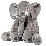 Stuffed Elephant Fluffy Giant Elephant Stuffed Animal Durable Elephant Plush Toy Large Soft Toy Gifts for Kids 24 Inches 1kg Grey