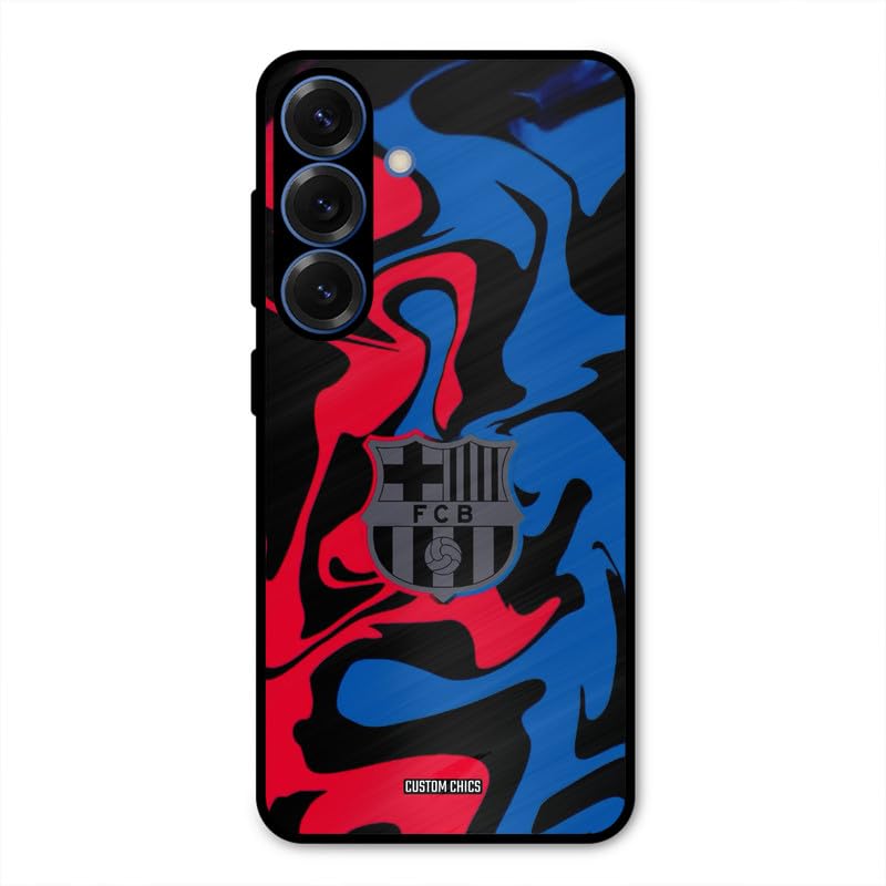 Image of PrintShield FC Barcelona Comic Back Cover for Samsung Galaxy S25, Shockproof Printed Phone Case with Soft TPU Sides & Anti-Slip Grip