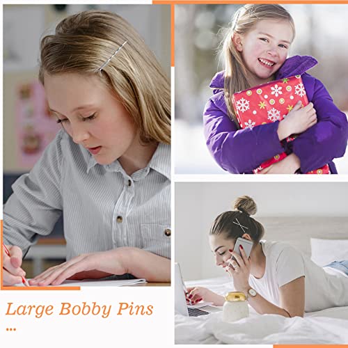 200Pcs 2.75" Large Bobby Pins Silver, Jumbo Bobby Hair Pins Silver Bobby Pins Long Bobby Pins For Thick Hair With Box Wedding Hairstyles #TOP6