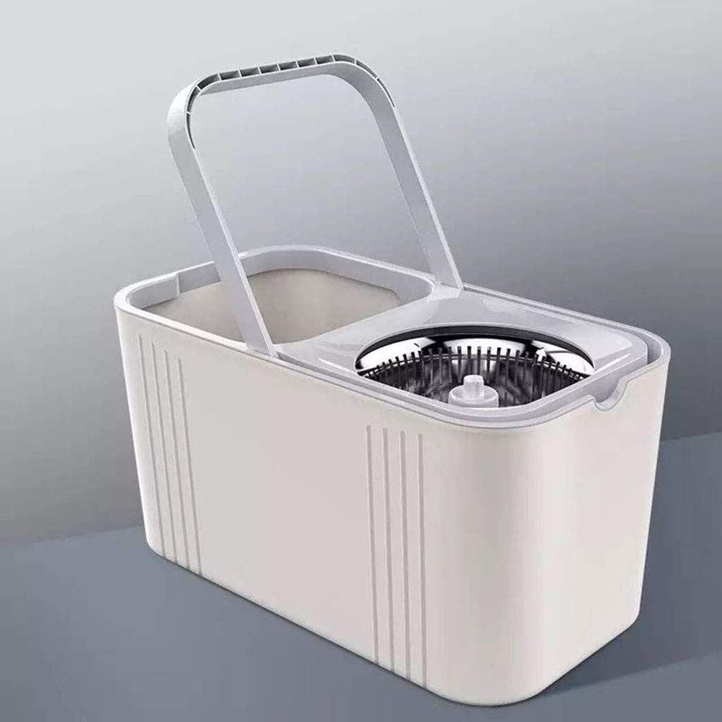 Fregona con centrifugadora， Trapeador Giratorio de 360 Grados, trapeador con rociador for Limpieza Pisos, Juego Cubos giratorios Ruedas y Cabezales Microfibra for Inteligente