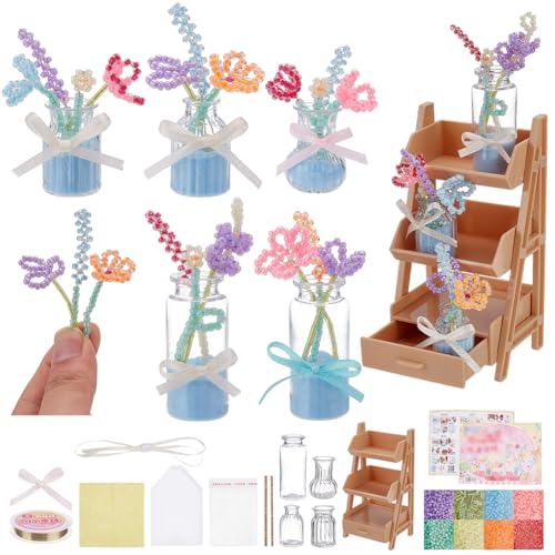 Juego de cuentas WEBEEDY para regalar: manualidades de flores de perlas con guía