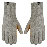Salewa Unisex Walk Wool Leather Gloves Handschuhe, Grau/Tan, L