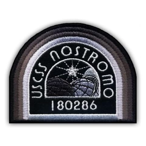 USCSS Nostromo - Embroidered Patch/Badge/Emblem - 3.7 x 2.9 inches (9.5 x 7.5 cm) - VeIcro/Hook and Loop - Quality from Patchion LTD (Gray) Cover
