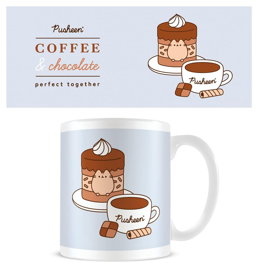 Pyramid International Pusheen Mug – 'Coffee & Chocolate Perfect Together White POD' Themed Ceramic Drinkware with Stylish Finish – 11oz / 315ml – One Size