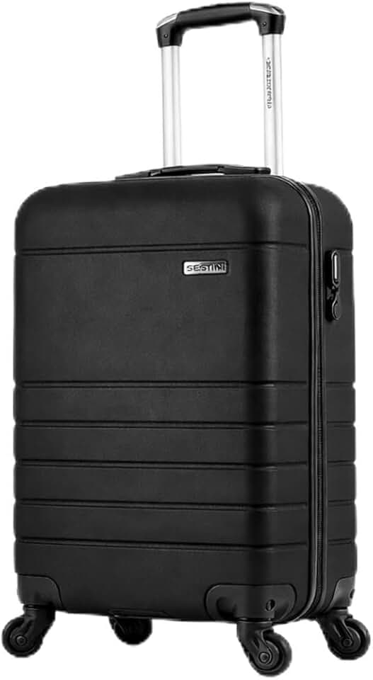 Mala Bordo 10kg Sestini, Rodas Removíveis, ABS Capacete de Piloto Resistente, Cadeado Personalizável - p/Viagem de Bordo Sestini (Essencial 2 Preto)