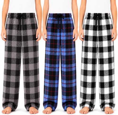US Angels Boys Pajama Pants - 3 Pack, Boys' Sleepwear, Breathable and Soft PJ Pants, Pajama Bottoms for Teens, Youths, and Kids - Size 7 8 10-12 14-16