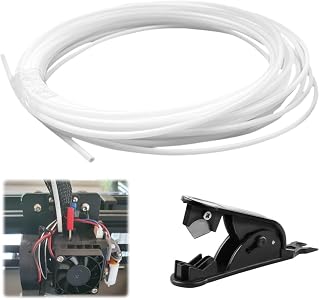 10 Meter PTFE Schlauch mit Cutter, 4mm OD x 2,5mm ID, PTFE Tube 3D Drucker Schlauch, PTFE Tube Teflonschlauch für Direktantrieb Extruder 3D Drucker Kompatibel mit Creality K1/K1 Max/Ender 3 V3