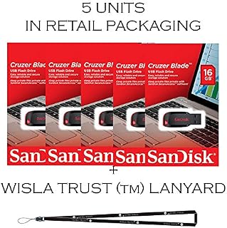 SanDisk Cruzer Blade 16GB (5 Pack) SDCZ50-016G USB 2.0 Flash Drive Jump Drive