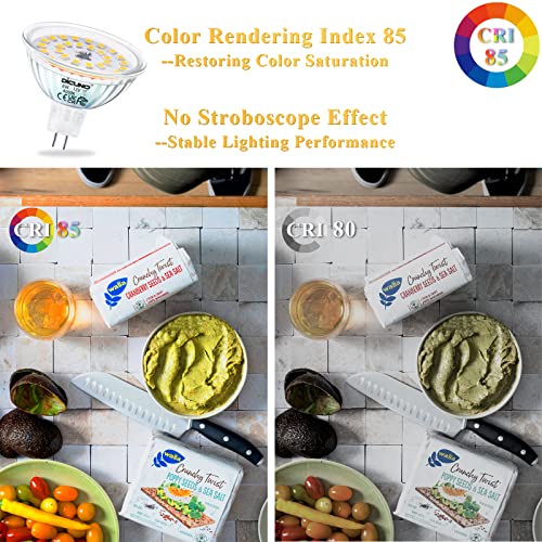 Dicuno 6W Mr16 Led Bulbs, 850Lm 70W Halogen Equivalent, Gu5.3 Bi-Pin Base Light Bulb 4000K Natural White, 12V Non-Dimmable 120 Degree Beam Angle, Replacement For Spotlight, Tracking Lighting, 6 Packs #TOP6