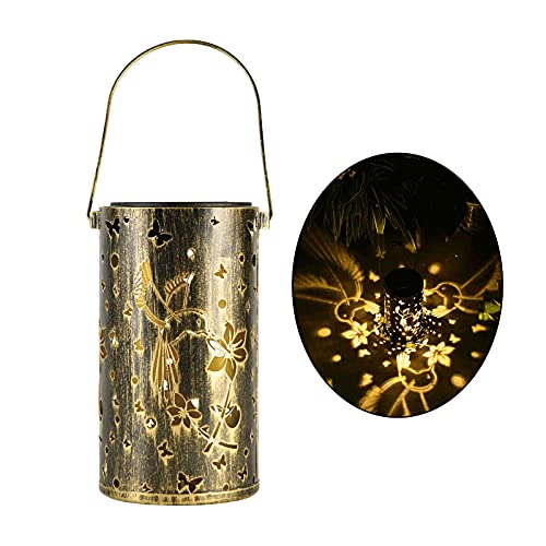 NC Lanterna solar de metal LED Luzes solares para enfeites de jardim Luzes solares suspensas ao ar l