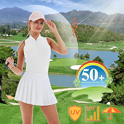 LastFor1 Women's Golf Polo Sleeveless Shirt Zip-Up UPF 50+ UV Protection Athletic Tops Slim Fit Quick Dry Lightweight4