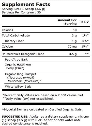 Miniatura 2 de Dr. Mercola MITOMIX Mezcla cetogénica Pau d'Arco y hongo trompeta orgánico King, 30 porciones (3.7 onzas), 1 bolsa, sin OMG, sin soja, sin gluten